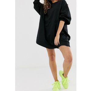 • ASOS • Black Cozy Cotton Oversized Sweat Dress ♡︎